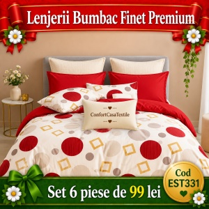 SET LENJERIE EAST COMFORT PENTRU PAT DUBLU FINET GROS EST331