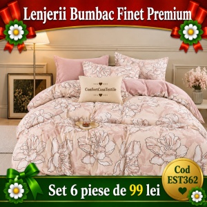 SET LENJERIE EAST COMFORT PENTRU PAT DUBLU FINET GROS EST362