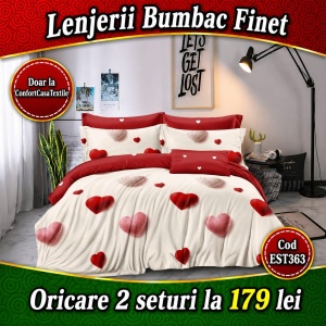 SET LENJERIE EAST COMFORT PENTRU PAT DUBLU FINET GROS EST363
