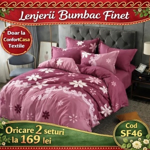 SET LENJERIE SKY HOME PENTRU PAT DUBLU FINET GROS SF46