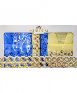 Set Prosoape si Halate din Bumbac 6 Piese, My Murdum, MYM6-04-galben-albastru