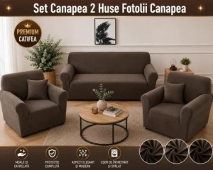 Husa Canapea 3 Locuri + 2 Huse Fotolii Premium*Catifea Maro HCS05