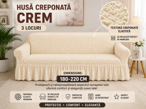 Husa Canapea 3 Locuri Crem