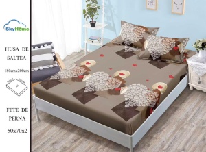 HUSA DE PAT CU ELASTIC CU 2 FETE DE PERNA 180X200 CM SKYH61