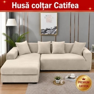 Husa Elastica Pentru Coltar Catifea Alb Murdar HSC07