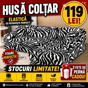 Husa Elastica Pentru Fotoliu / Canapea / Coltar Model Zebra