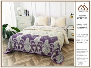 Set Cuvertura de Pat cu 2 Fete, 3 Piese, CUVS18 OFERTA 2 LA 189 LEI