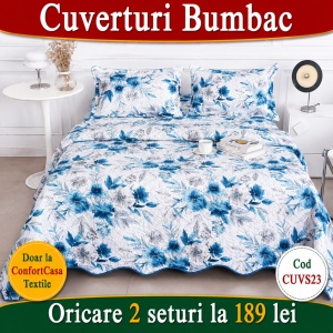Set Cuvertura de Pat cu 2 Fete, 3 Piese, CUVS23 OFERTA 2 LA 189 LEI