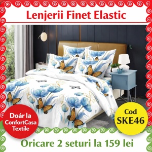 SET LENJERIE CU ELASTIC 140X200CM SKY HOME SKE46
