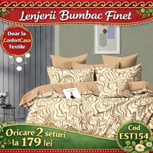 SET LENJERIE EAST COMFORT PENTRU PAT DUBLU FINET GROS EST154