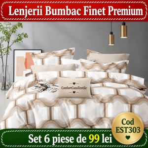 SET LENJERIE EAST COMFORT PENTRU PAT DUBLU FINET GROS EST303