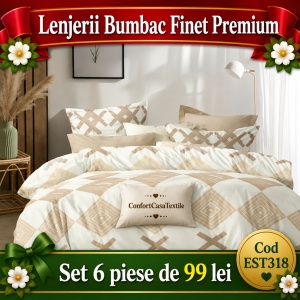 SET LENJERIE EAST COMFORT PENTRU PAT DUBLU FINET GROS EST318