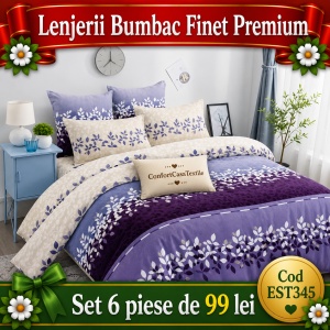SET LENJERIE EAST COMFORT PENTRU PAT DUBLU FINET GROS EST345