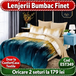 SET LENJERIE EAST COMFORT PENTRU PAT DUBLU FINET GROS EST349