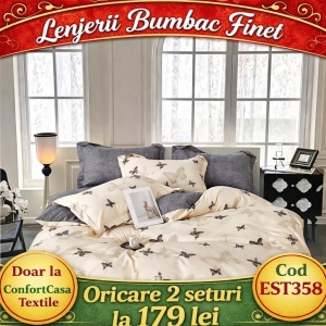 SET LENJERIE EAST COMFORT PENTRU PAT DUBLU FINET GROS EST358