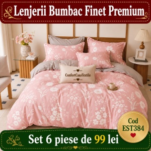 SET LENJERIE EAST COMFORT PENTRU PAT DUBLU FINET GROS EST384