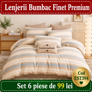 SET LENJERIE EAST COMFORT PENTRU PAT DUBLU FINET GROS EST394