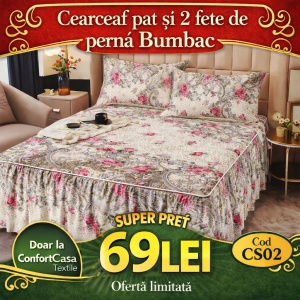 Cearceaf de pat si 2 fete de perne 160X200cm CS02