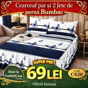 Cearceaf de pat si 2 fete de perne 160X200cm CS20