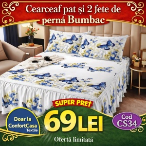 Cearceaf de pat si 2 fete de perne 160X200cm CS34