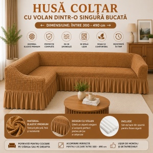 Husa Coltar Creponata Mustar