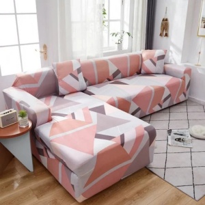 Husa Elastica Pentru Coltar Model Roz cu dungi Gri XL - Img 2