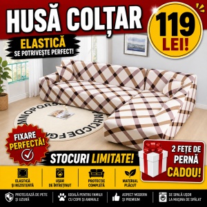 Husa Elastica Pentru Fotoliu / Canapea / Coltar Model Dungi Crem