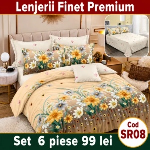 Lenjerie Bumbac Finet 6 piese SR08
