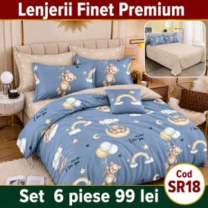 Lenjerie Bumbac Finet 6 piese SR18