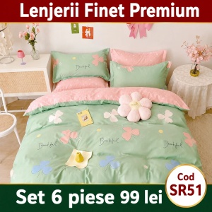 Lenjerie Bumbac Finet 6 piese SR51