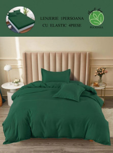Lenjerie de pat Finet 1 Persoana Uni cu Elastic SUNI18