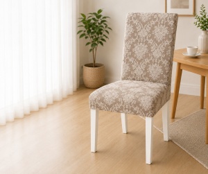 Set 6 Huse Scaune PremiumJaquard Cacao-Lapte