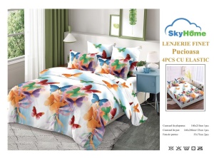 SET LENJERIE CU ELASTIC 140X200CM SKY HOME SKE52 - Img 2