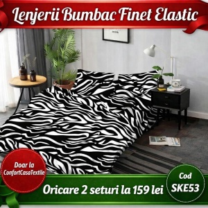 SET LENJERIE CU ELASTIC 140X200CM SKY HOME SKE53