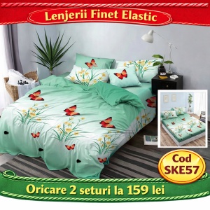 SET LENJERIE CU ELASTIC 140X200CM SKY HOME SKE57