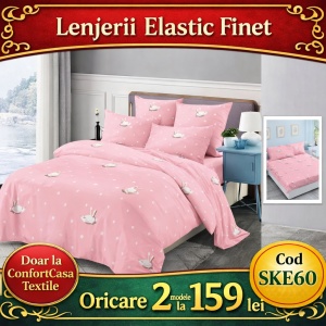 SET LENJERIE CU ELASTIC 140X200CM SKY HOME SKE60