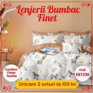 SET LENJERIE EAST COMFORT PENTRU PAT DUBLU FINET GROS EST236