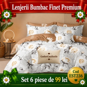 SET LENJERIE EAST COMFORT PENTRU PAT DUBLU FINET GROS EST236