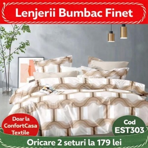 SET LENJERIE EAST COMFORT PENTRU PAT DUBLU FINET GROS EST303