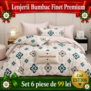 SET LENJERIE EAST COMFORT PENTRU PAT DUBLU FINET GROS EST306