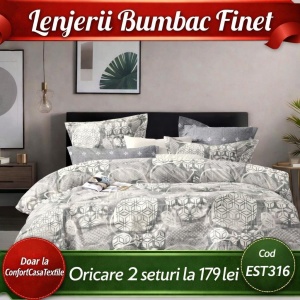 SET LENJERIE EAST COMFORT PENTRU PAT DUBLU FINET GROS EST316
