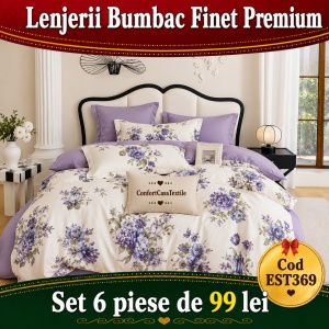 SET LENJERIE EAST COMFORT PENTRU PAT DUBLU FINET GROS EST369