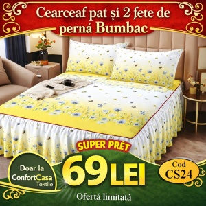 Cearceaf de pat si 2 fete de perne 160X200cm CS24