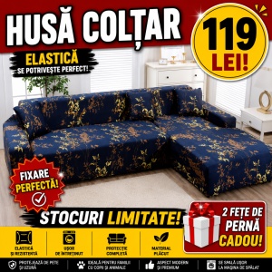Husa Elastica Pentru Coltar Blue Flower