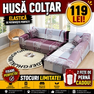 Husa Elastica Pentru Fotoliu / Canapea / Coltar Model Mov Imperial