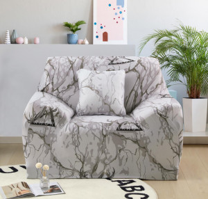 Husa Elastica Pentru Fotoliu / Canapea / Coltar Model Mozaic Gri