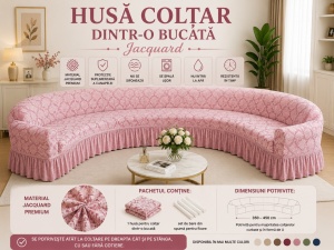 Husă Jacquard Premium pentru Colțar Roz