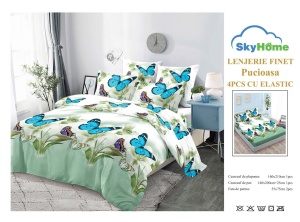 SET LENJERIE CU ELASTIC 140X200CM SKY HOME SKE50 - Img 2