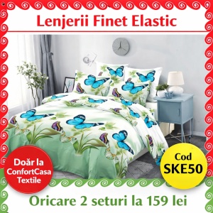 SET LENJERIE CU ELASTIC 140X200CM SKY HOME SKE50