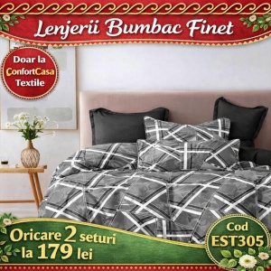 SET LENJERIE EAST COMFORT PENTRU PAT DUBLU FINET GROS EST305